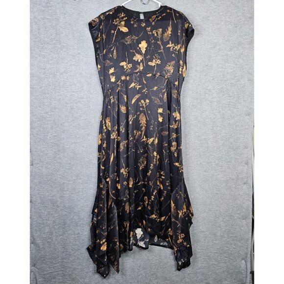 Allsaints Gianna Heligan midi dress handkerchief hem Silk Blend Women’s Sz 6 NEW - Picture 5 of 16
